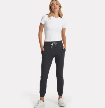 Cotton Comfort Slim Fit Joggers for Women - Dimgray